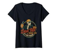 Mujer Dad Tax Asegurándose de que no sea veneno Humor Divertido Día del Padre Camiseta Cuello V