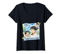 Mujer Dad You're My Hero Anime Style Camiseta Cuello V