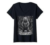Mujer Daddy Bear Family - Regalos para el día del Padre a Juego para Hombres Camiseta Cuello V