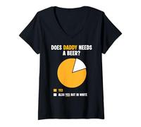 Mujer Daddy Needs A Beer Funny Pie Chart Beer Beber Humor Hombres Camiseta Cuello V
