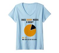 Mujer Daddy Needs A Beer Funny Pie Chart Beer Beber Humor Hombres Camiseta Cuello V