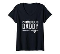 Mujer Daddy Promoted to Daddy for The Best Papa. Camiseta Cuello V