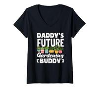 Mujer Daddy'S Future Gardening Buddy, Divertido Amante de Las Plantas Camiseta Cuello V