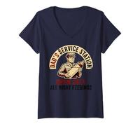 Mujer Dad'S Service Station All Night Feedings Fatherhood Camiseta Cuello V