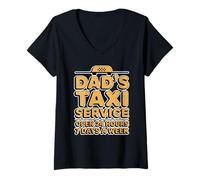 Mujer Dad'S Taxi Service Open 24 Hours 7 Days A W amiseta Cuello V