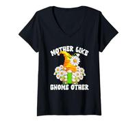 Mujer Daisy Mom Saying For Mothers Day Florist Gardening GNOME Camiseta Cuello V