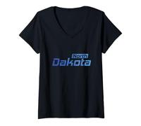 Mujer Dakota del Norte Estados Unidos Estados Unidos Paí Camiseta Cuello V