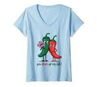 Mujer Dale sabor a mi vida Lindo Amor Chili Camiseta Cuello V