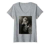 Mujer Dame Cleo Laine Cantante de Jazz por Dick Barnatt Camiseta Cuello V