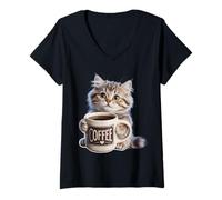 Mujer Dame el café y Nadie Sale herido Camiseta Cuello V