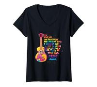 Mujer Dame el Ritmo y Libera mi Alma Quiero Obtener Rock'n Roll Camiseta Cuello V