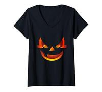 Mujer Dame Herr Chica Amable Halloween Gruppe Look Oberteil süß Katze Camiseta Cuello V
