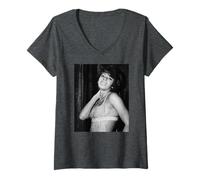 Mujer Dame Shirley Bassey Canta en el Capitol Theatre 1967 Camiseta Cuello V