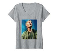 Mujer Damon Albarn Blur Live T en el Parque Café y TV 1999 Camiseta Cuello V