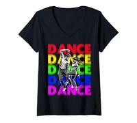 Mujer Dance Dance Dance Vibrante Movimiento Energía Camiseta Cuello V