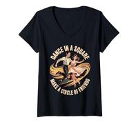 Mujer Dance In A Square Make A Circle of Friends Camiseta Cuello V