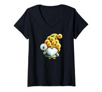 Mujer Dandelion Flower Graphic For Women With Cute Floral Gnome Camiseta Cuello V