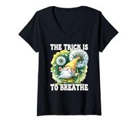 Mujer Dandelion Wishes Prints Gnome Funny Saying For Garden Lover Camiseta Cuello V