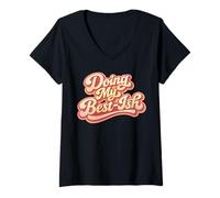 Mujer Dando lo Mejor de mí, Humor Perezoso, sarcástico, Baja batería Social Camiseta Cuello V
