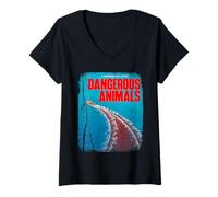 Mujer Dangerous Animals Poster Camiseta Cuello V
