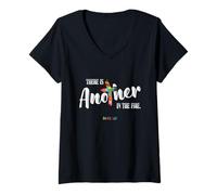 Mujer Daniel 3:25 Hay Otro en el Fuego Escritura Cristiana Camiseta Cuello V