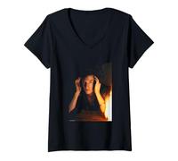 Mujer Daniel Ash de Bauhaus Amor y Cohetes por Michael Grecco Camiseta Cuello V