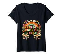 Mujer Dans Mon Ere De Prof De Francais Divertido Profesor De Francés Camiseta Cuello V