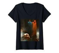 Mujer Dante y Virgilio en el Noveno Círculo del Infierno Gustave Dore Camiseta Cuello V