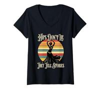 Mujer Danza Del Vientre Hips Don't Lie They Tell Stories Camiseta Cuello V