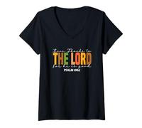 Mujer Dar gracias al Señor porque es bueno Camiseta Cuello V