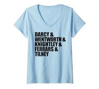 Mujer Darcy Wentworth Knightley Ferrars Tilney Austen lidera Meme Camiseta Cuello V