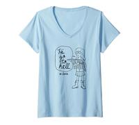 Mujer Daria Outline Sketch Hi Go to Hell Funny Retro Cartoon Camiseta Cuello V