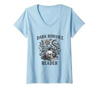Mujer Dark Academia Reader Gothic Snake and Rose Mujer Hombre Camiseta Cuello V
