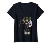 Mujer Dark Angel Demon Emo Baddie Grunge Y2K Gótico Nursecore Camiseta Cuello V