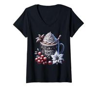 Mujer Dark Hot Chocolate For Cocoa Lovers and Frosty Winter Nights Camiseta Cuello V