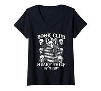 Mujer Dark Romance Book Club By Day Heart Thief By Night Camiseta Cuello V