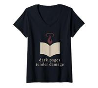 Mujer Dark Romance Reader Villain Era Morally Grey Libro Regalo Camiseta Cuello V