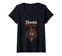 Mujer Dark Romance Romance Oscuro Booktok Devoted Girl Vibes Camiseta Cuello V