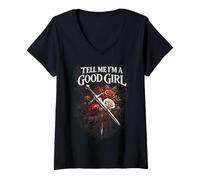 Mujer Dark Romance Romance Oscuro Booktok Tell Me I'm A Good Girl Camiseta Cuello V