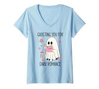 Mujer Dark Romance Smut Ghosting You for Spicy Books Smutty Coffee Camiseta Cuello V