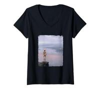 Mujer Dark Surreal Art Death Pissing Skeleton Gothic Weird Humor Camiseta Cuello V