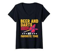 Mujer Darting Dartist Beer And Darts My Favorite Time Dart Camiseta Cuello V