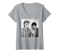 Mujer Daryl Hall & John Oates Maneater Pop Duo por Virginia Turbett Camiseta Cuello V
