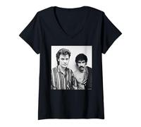 Mujer Daryl Hall y John Oates Maneater Duo de Virginia Turbett Camiseta Cuello V