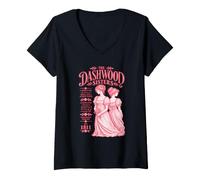 Mujer Dashwood Sisters Sentido y Sensibilidad Literario Clásico Camiseta Cuello V