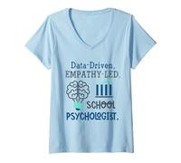 Mujer Data-Driven Empathy-Led School Psychologist Brain Graphic Camiseta Cuello V