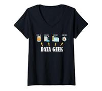 Mujer Data Geek Inteligencia empresarial Analítica Estadísticas Humor Camiseta Cuello V