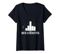 Mujer Data Is Beautiful Data Engineer Estadísticas Gráfico Humor Camiseta Cuello V