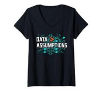 Mujer Data Over Assumptions Funny Analyst and Computer Science Camiseta Cuello V