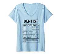Mujer Datos curiosos del dentista Camiseta Cuello V